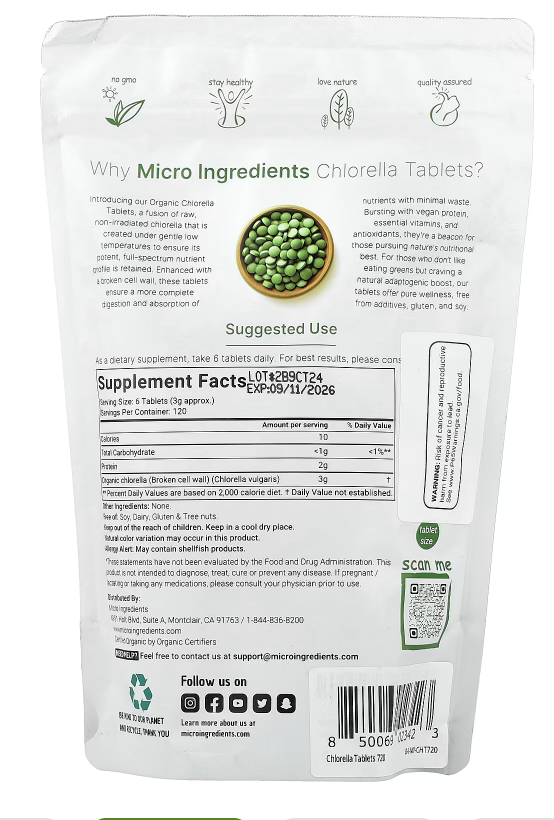 Chlorella Tablet - 720 cps